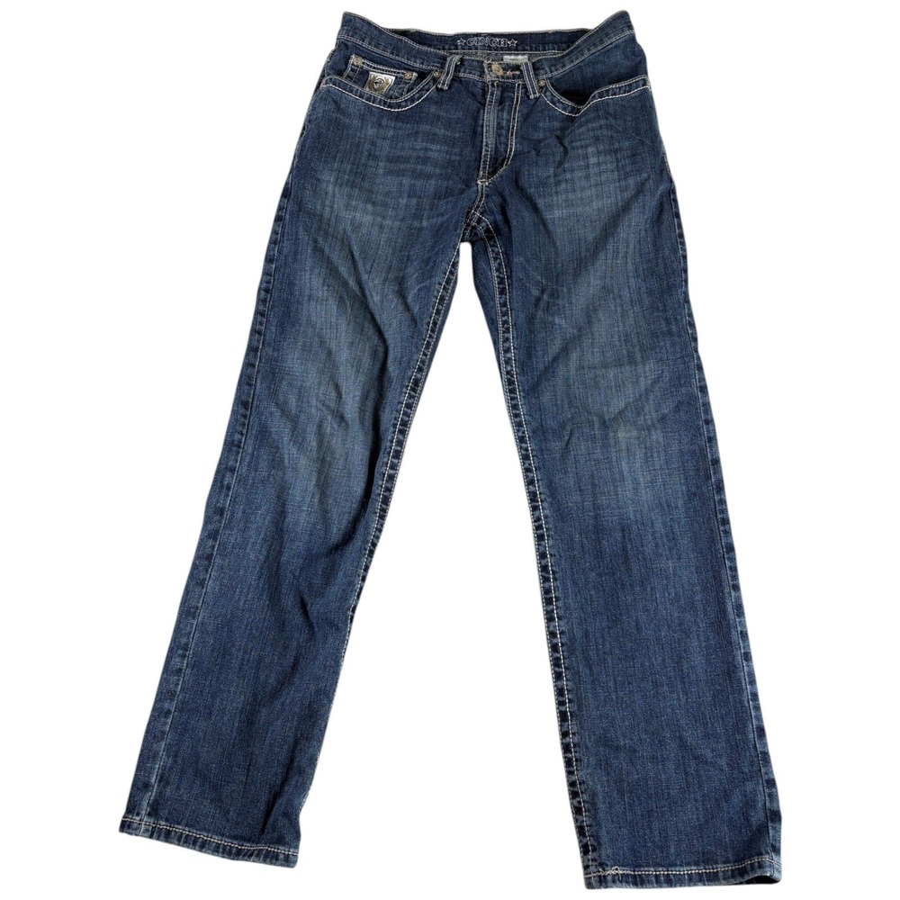 Cinch Ian Slim Jeans Mens 32x32 Dark Blue Denim Western Rugged Western Cowboy